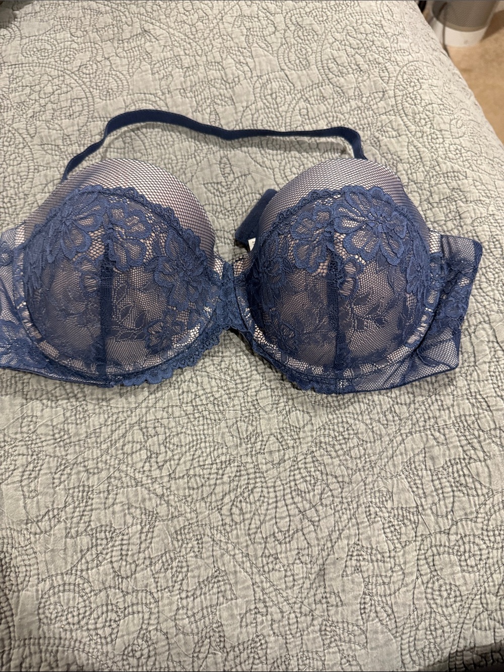 Maidenform Blue Lace Halter Push-Up Bra